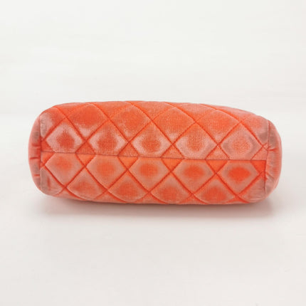 Chanel KissLock Coral Orange Velvet Crossbody Bag