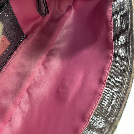 Fendi Baguette Iridescent Brown Zucca Print with Crystal Buckle