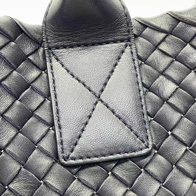 Bottega Veneta Cabat MM Intreccio Leather Tote Bag Navy 40cm