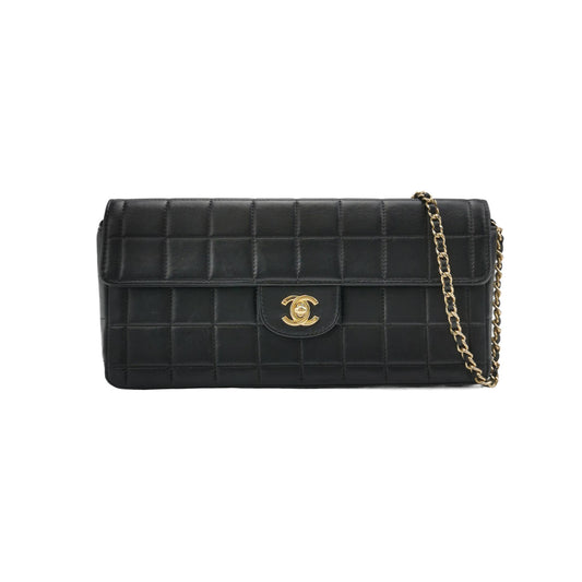 Chanel East West Chocolate Bar Black Leather-Luxbags