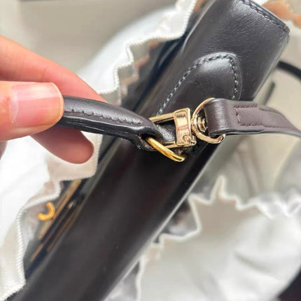 Hermes Kelly 32 Sellier Dark Chocolate Brown Box Leather Gold Hardware 1988