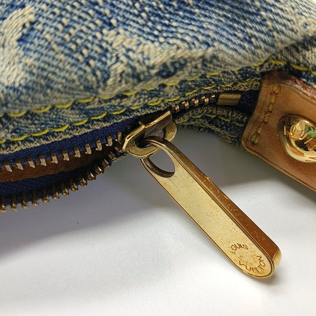 Louis Vuitton Monogram Blue Denim Baggy GM Large Shoulder Bag