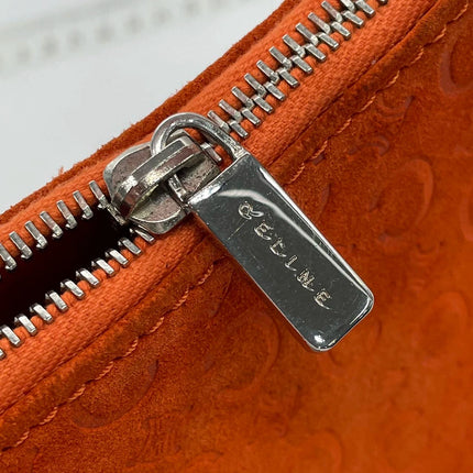 Celine Ava Hobo Orange Suede Leather Vintage Shoulder Bag