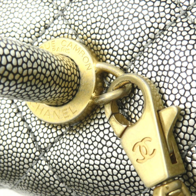Chanel Coco Handle Small Metallic Caviar Leather Gold Hardware, 2019