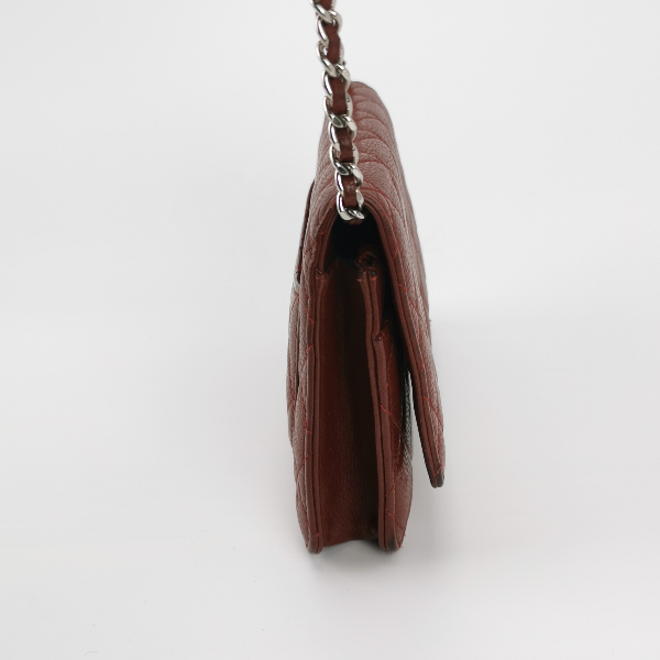 Sold Chanel Wallet on Chain Classic Flap Burgundy Caviar Leather