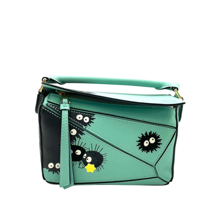Loewe x Studio Ghibli Collection Susuwatari Mini Puzzle Green Crossbody Bag-Luxbags