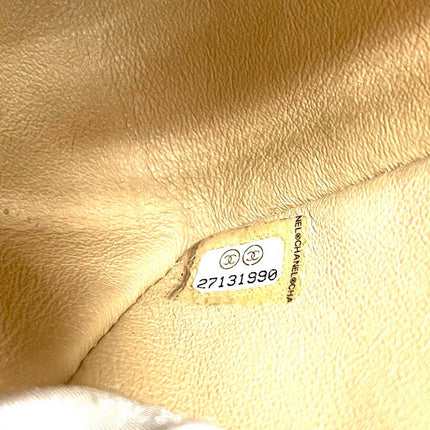 Chanel Classic Flap Rectangulaire Mini Cuir d'Agneau Beige Métal Argenté 2018