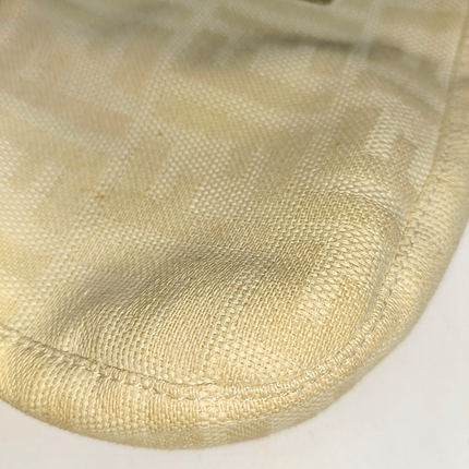 Fendi Baguette Vintage Beige Canvas Zucca Print Shoulder Bag