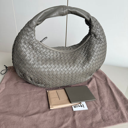 Bottega Veneta Belly Hobo Intrecciato Grey Leather Medium 40cm