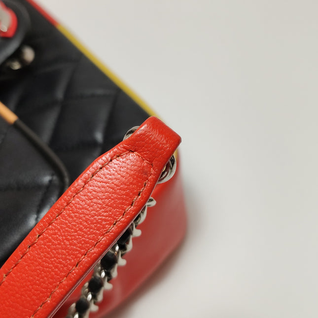 Chanel Timeless Classic Flap Lambskin Plexiglass Quilted Medium Cuba Color Flap Black with Multicolor Trim