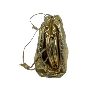 Sold Bottega Veneta Pouch Mini Gold Lambskin Leather