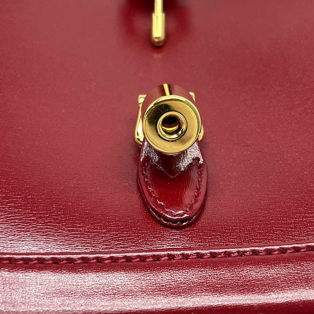 Sold Gucci Jackie 1961 Mini Red Burgundy Leather Bag