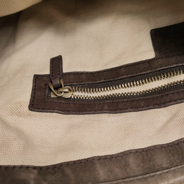 Gucci Jackie 1961 Soft Medium Brown Suede Leather and Monogram Web