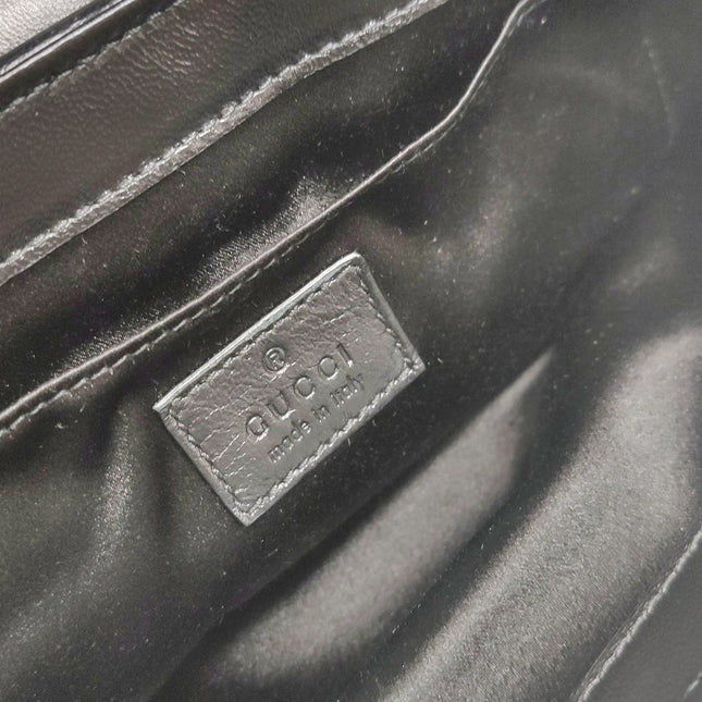 Gucci Horsebit 1955 Chain Shoulder Bag Large Black Padded Leather S23