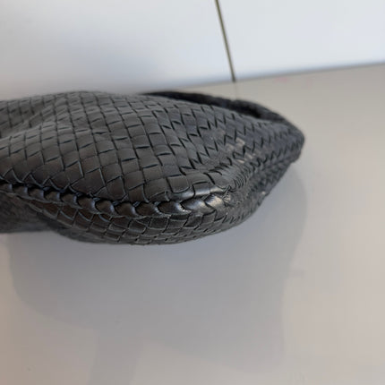 Bottega Veneta Intrecciato Hobo Bag Medium Black Leather 47cm