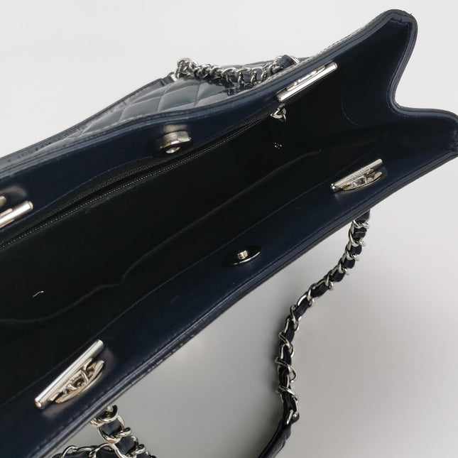 Chanel Coco Shine Small Tote Black Quilted Patent Leather Silver Hardware 2014-15