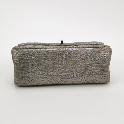 Chanel 2.55 Mini Chevron Stitching Silver Patterned Calfskin Leather Silver Hardware Flap Crossbody Bag