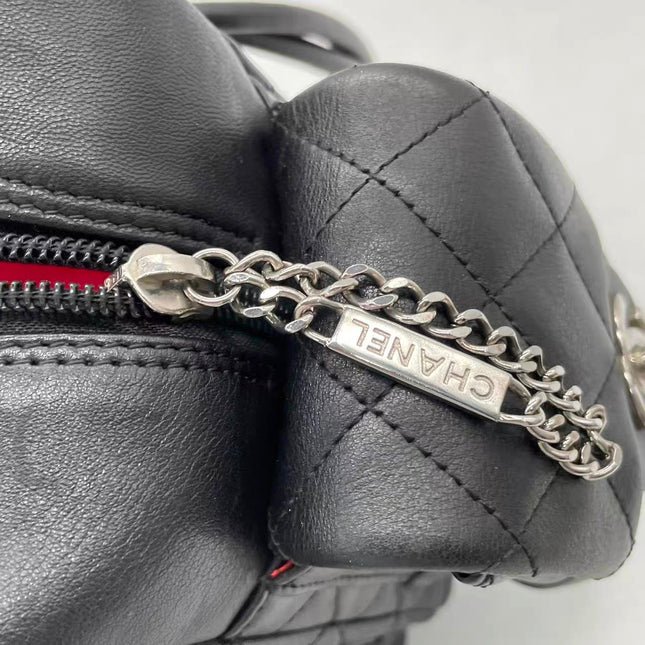 Chanel Cambon Multi-pocket Ligne Reporter Bag Medium Black Calfskin Leather