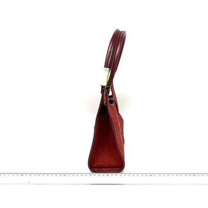 Gucci Jackie Vintage Red Monogram Fabric and Leather Shoulder Bag