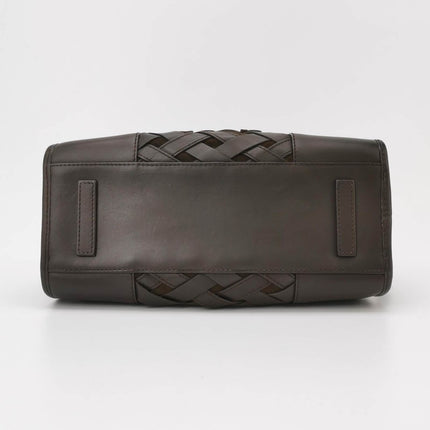 Loewe Amazona 29 in Brown Intrecciato Woven Calfskin Leather Handbag