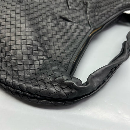 Bottega Veneta Veneta Hobo Maxi Black Leather Pleated 50cm