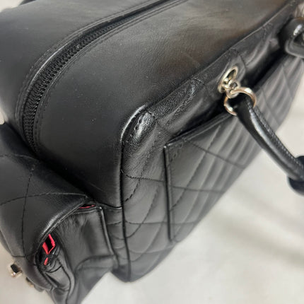 Chanel Cambon Multi-pocket Ligne Reporter Bag Medium Black Calfskin Leather