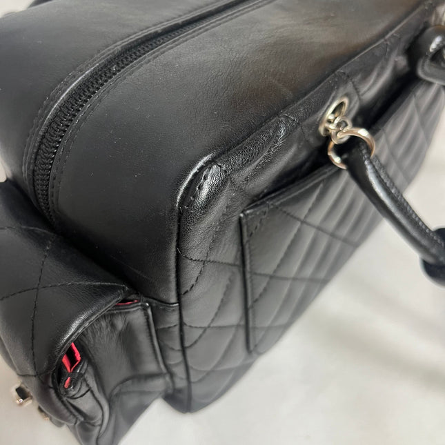 Chanel Cambon Multi-pocket Ligne Reporter Bag Medium Black Calfskin Leather