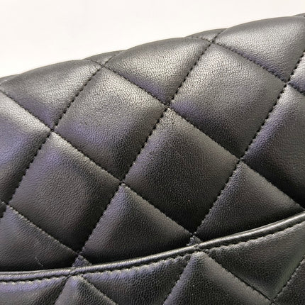 Chanel Classic Flap Maxi 2009 Black Lambskin Leather Single Flap with Gold Hardware