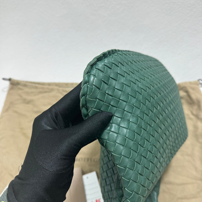 Bottega Veneta Veneta Hobo Medium Dark Green 45cm Lambskin Leather