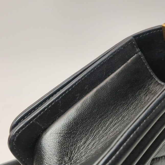 Chanel Le Boy Small Black Lambskin Leather Antiqued Gold Hardware