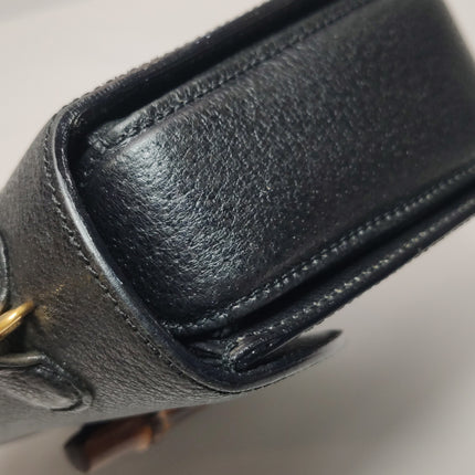 Gucci Bamboo 1947 Top Handle Bag Leather Medium Black