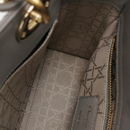 Lady Dior ABCdior 2017 Grey Cannage Lambskin Leather Handbag