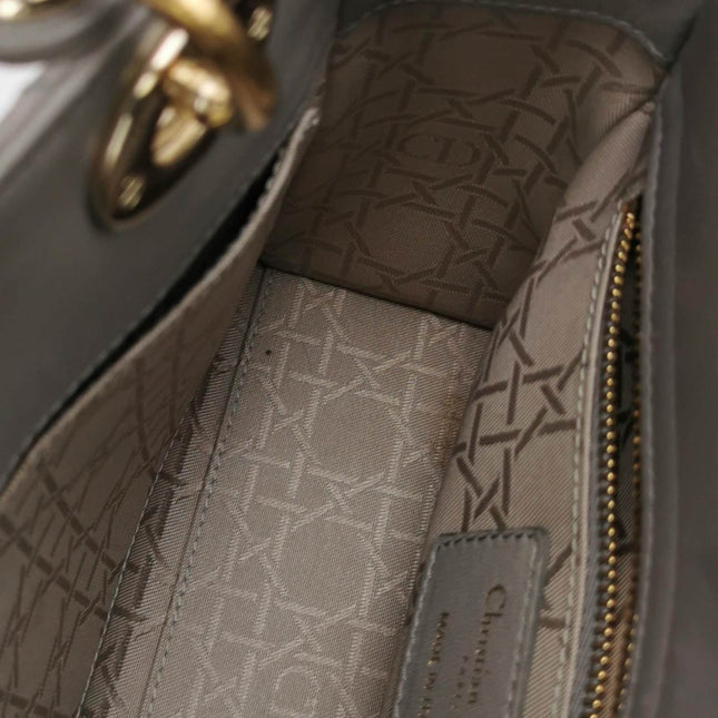 Lady Dior ABCdior 2017 Grey Cannage Lambskin Leather Handbag