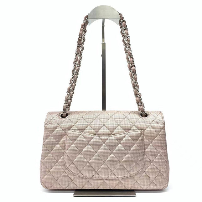 Chanel Classic Flap Medium 2016 Pink Metallic Pixel Effect Calfskin Leather
