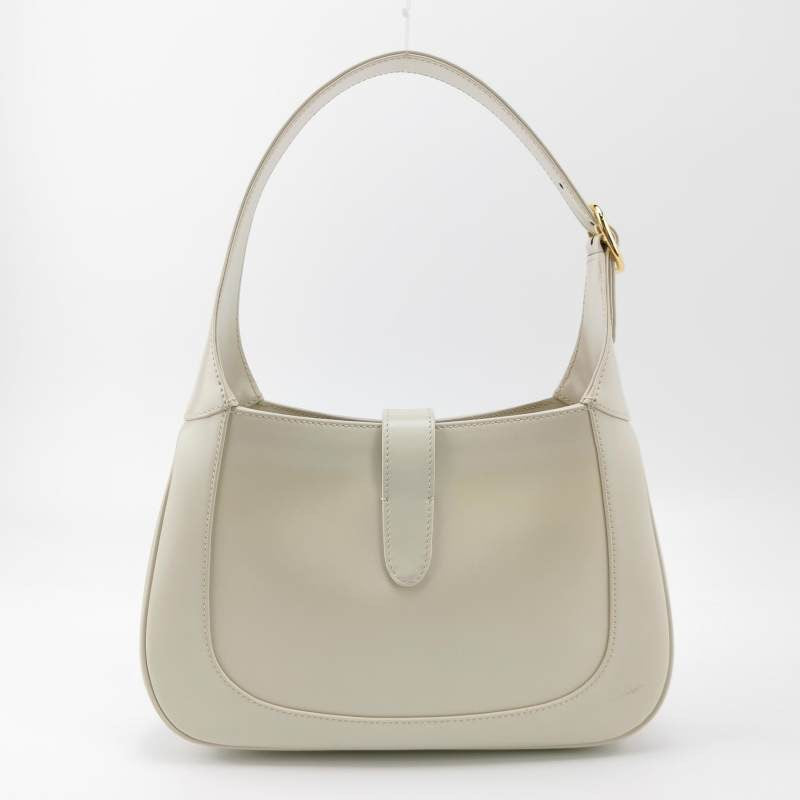 Gucci Jackie 1961 White Leather Bag with Adjustable Strap Size Small