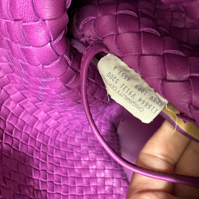 Bottega Veneta Cabat Large Intreccio Leather Tote Bag Purple with Pouch 42cm