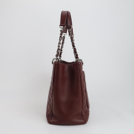Chanel GST Grand Shopping Tote Burgundy Caviar Leather GM Silver Hardware
