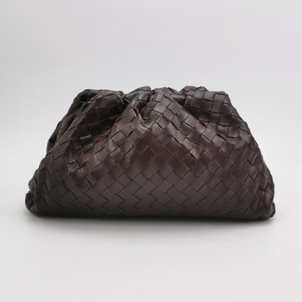 Bottega Veneta Pouch Large Intrecciato Wine Burgundy Calfskin Leather