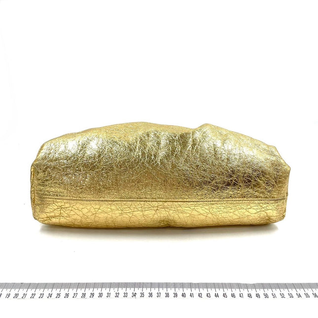 Sold Bottega Veneta Pouch Gold Leather