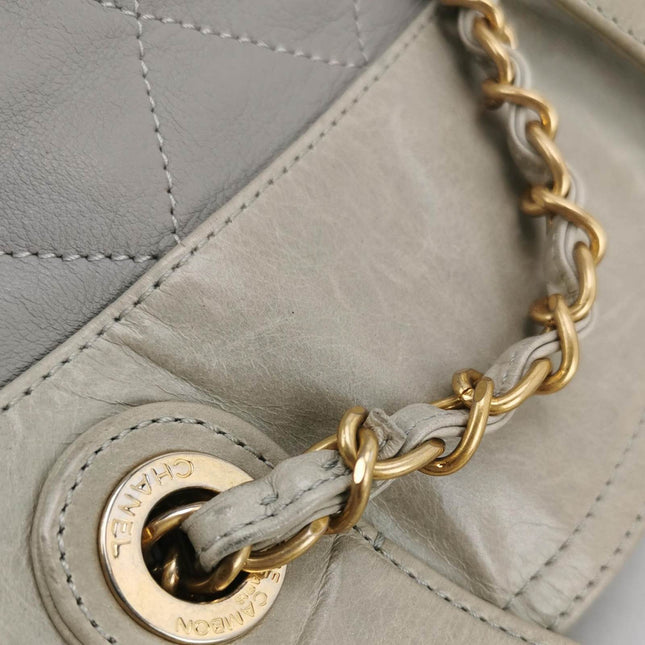 Sold Chanel 2012 In The Mix Shopping Tote Bag with Handle Grey Quilted Leather