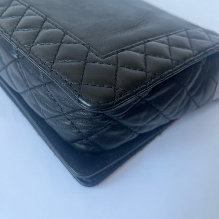 Chanel Enchained Boy Bag 2012 Black Leather Medium Flap Bag