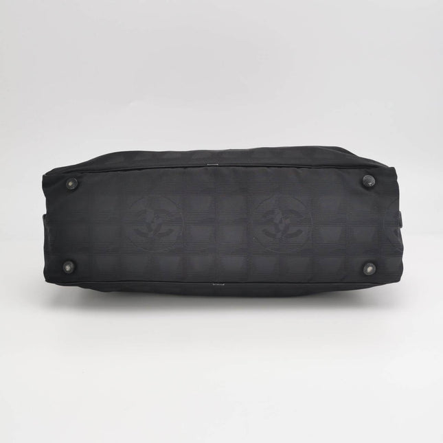 Chanel Travel Line Boston /Bowling Bag 2002 -2003 Black Fabric Shoulder Bag