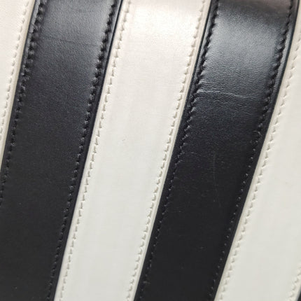 Saint Laurent Sac De Jour Small Black and White Striped Leather Handbag