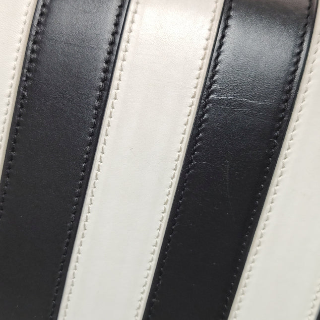 Saint Laurent Sac De Jour Small Black and White Striped Leather Handbag
