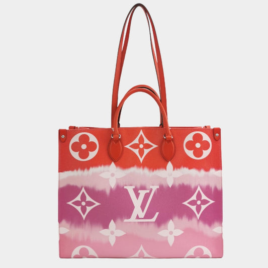Louis Vuitton OnTheGo Monogram Escale Rouge Leather GM Tote Bag