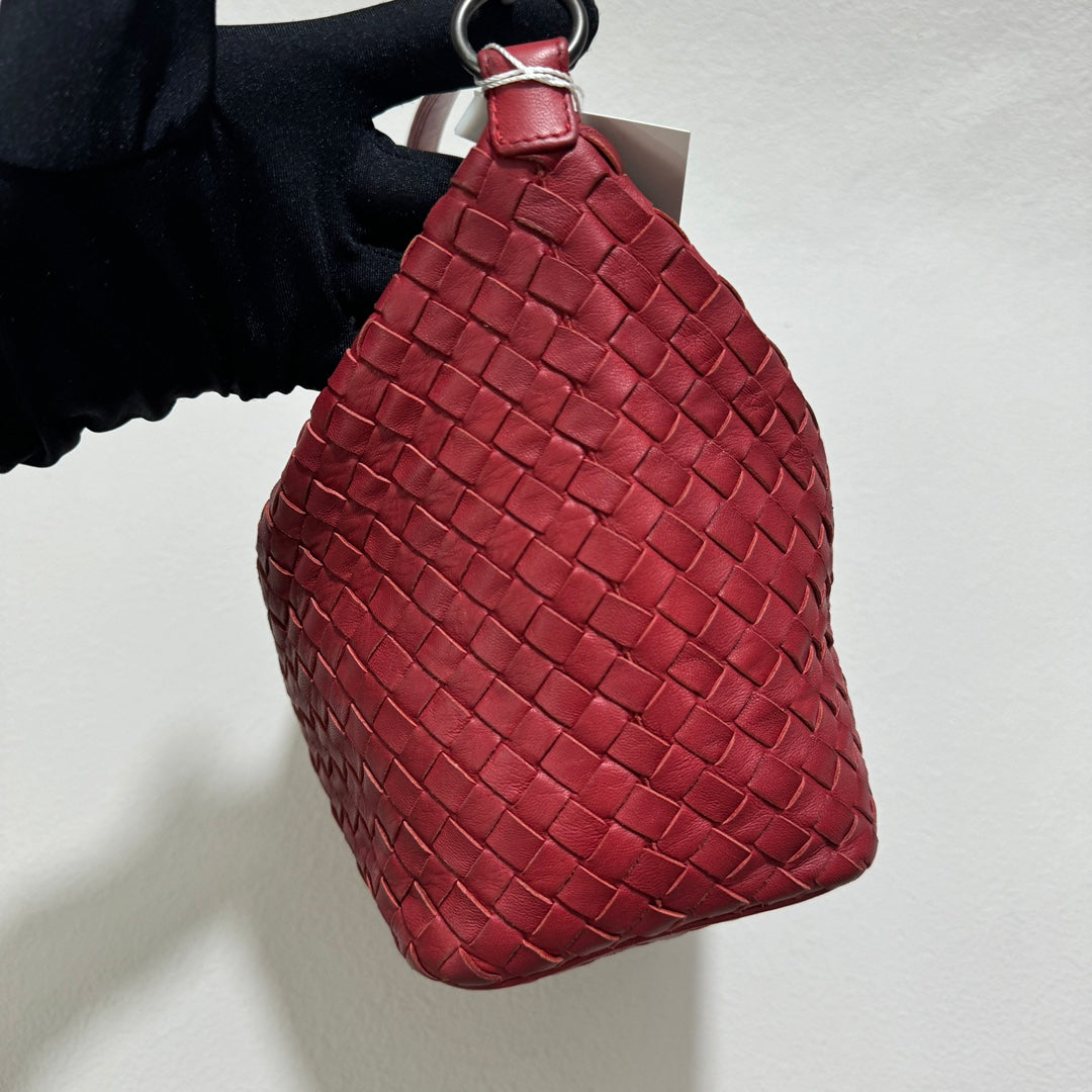 Bottega Veneta Sloane Shoulder Bag Burgundy Red Small 25cm