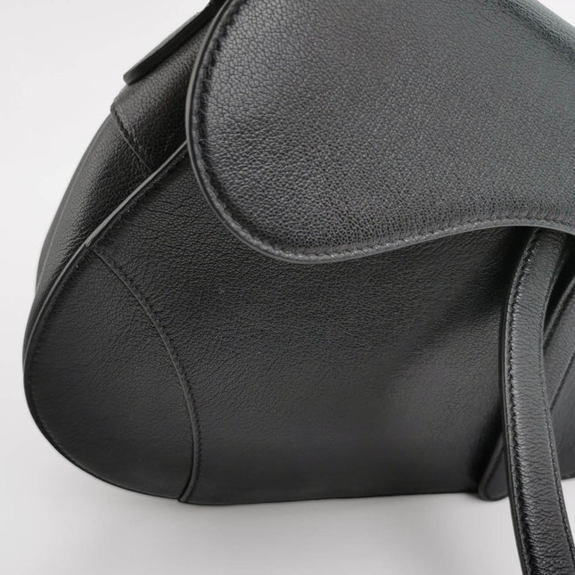 Sold Dior Saddle 2020 Medium Lambskin Leather Bag Black