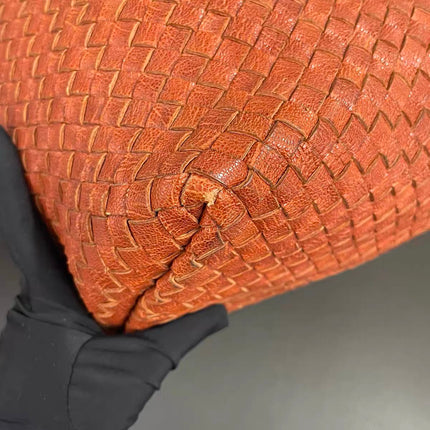 Bottega Veneta Cabat Tote Burnt Metallic Orange Intrecciato Leather 40cm