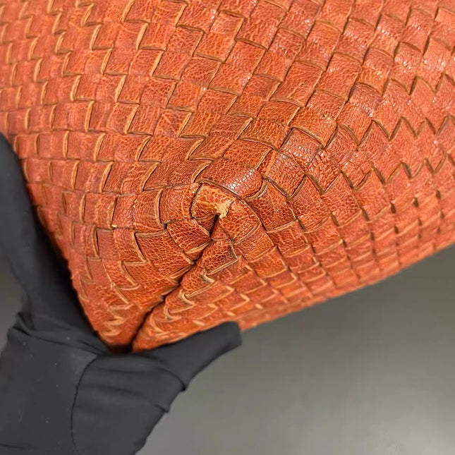 Bottega Veneta Cabat Tote Burnt Metallic Orange Intrecciato Leather 40cm