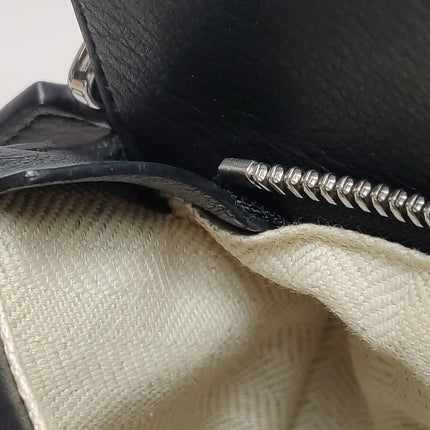 Loewe Puzzle Small Black Grained Leather White Logo